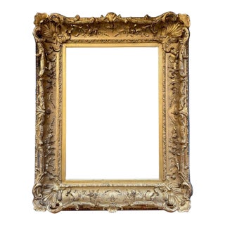 19th Century French Carved and Water Gilded Frame For Sale