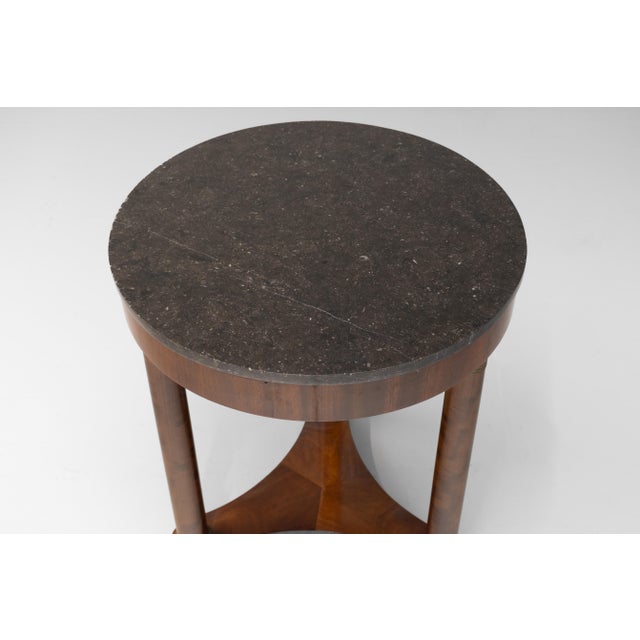 Empire French Mahogany Gueridon with Marble Top, 1920s For Sale - Image 4 of 7