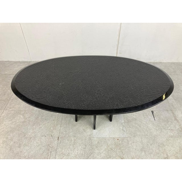 Brutalist Vintage Black Stone Coffee Table, 1980s For Sale - Image 3 of 12