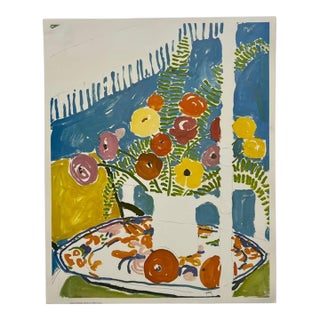 Vintage John Botz Floral Still Life Color Lithograph – Typecraft Pasadena, California For Sale