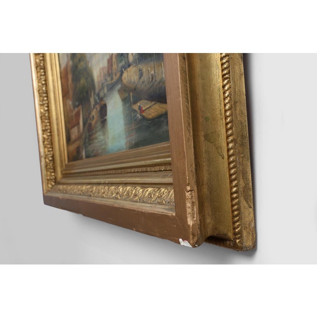 Belgian Artist, River Landscape with Sailboats, 1850s, Oil on Canvas For Sale - Image 8 of 11