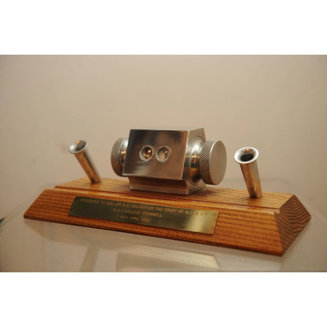 1980s Wood and Steel Panavia Tornado Raf Military Interest Desktop Pen Holder with Date Calendar, 1980s For Sale - Image 5 of 8
