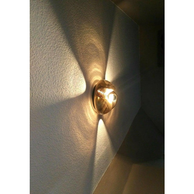 Glass Large German Wall Sconce Flush Mount by Koch & Lowy for Peill & Putzler For Sale - Image 7 of 8