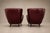 Mid-Century Modern Pair of Brazilian Modernist Armchairs in Hardwood, Burgundy Leather & Bouclé by Carlo Hauner, Brazil, 1950s - Lot 466B For Sale - Image 3 of 18