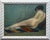 Large oil on canvas painting "Elongated Female Nude," early 20th century. The soft blue colors and attractive size make it...