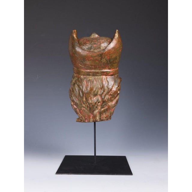 Polychrome Carved Bishop Bust, Continental Ecclesiastical Fragment, 1790, Limewood For Sale - Image 17 of 18