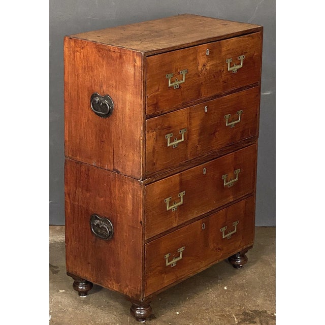 British Military Officer's Campaign Chest or Dresser of Brass-Bound Mahogany For Sale - Image 11 of 13