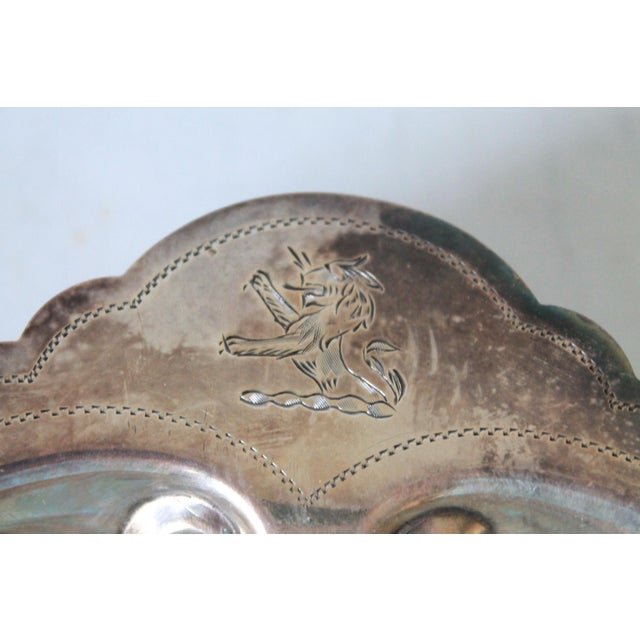 Metal Vintage Silver-Plated Scallop Shell Trinket Dish For Sale - Image 7 of 10