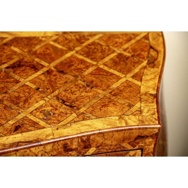 Early 20th Century Pair of Italian Rococo Style Parquetry Commodes For Sale - Image 9 of 16