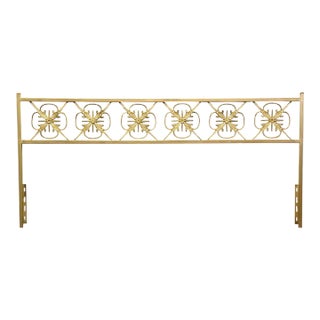 Ornamental Brass Colored King Headboard For Sale