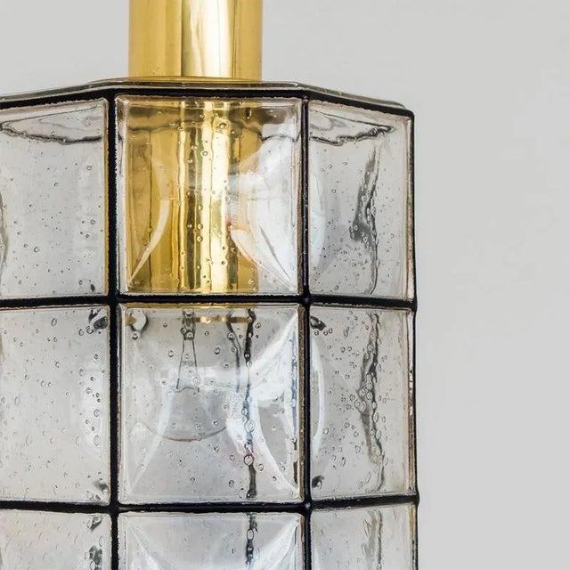 Beautiful glass pendant from glashütte limburg, 1960s. The octagonal metal frame holds the hand blown glass. Good quality...