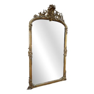 Napoleon III Mirror in Wood and Stucco Gilded with Gold Leaf For Sale