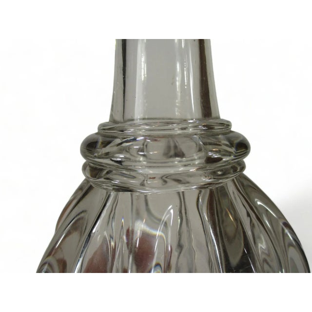 Antique 1830's Globular Bar Bottle Flint Glass - Hand Blown Decanter Carafe For Sale - Image 4 of 11