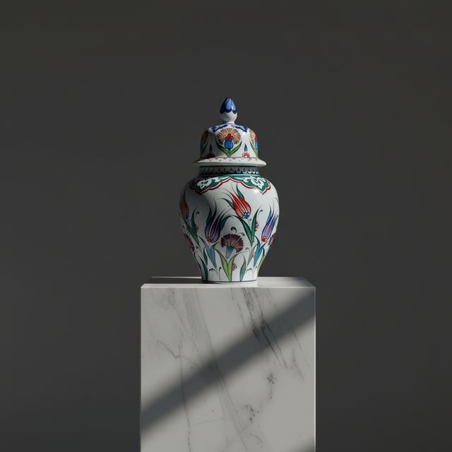 Handmade Ceramic “Kupecik” Ginger Jar (20cm) – Vibrant Spring Garden Pattern – Lidded Home Decor For Sale - Image 9 of 9