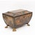 Yellow Regency Painted and Penwork Bombe Box on Gilt Lion Paw Feet, English, Circa 1820 For Sale - Image 8 of 12