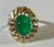 4.5 Carat Oval Emerald Cabochon 14 Karat Yellow Gold Cocktail Ring Vintage For Sale - Image 9 of 18