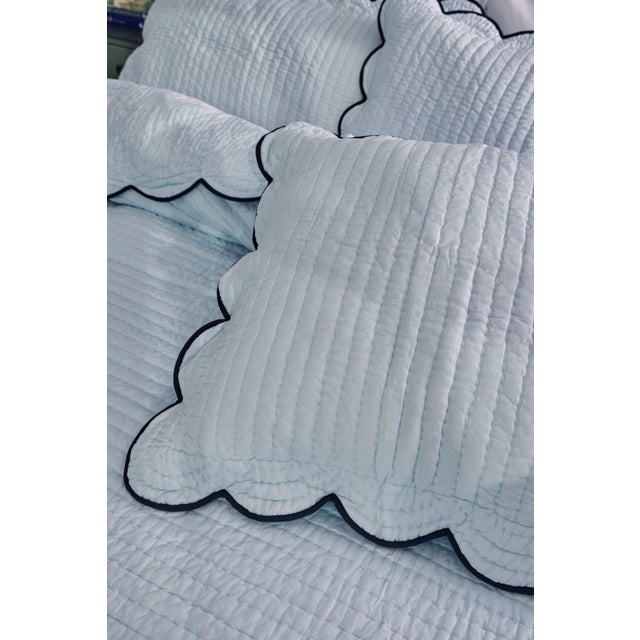 2020s Kassatex x Chairish Quilted Scallop Twin Coverlet, Peach/Berry For Sale - Image 5 of 7