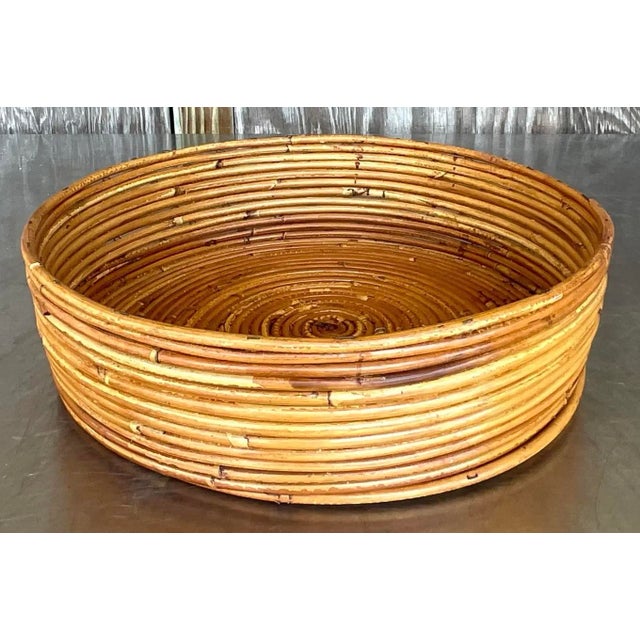 Chocolate Vintage Coastal Italian Pencil Reed Tray For Sale - Image 8 of 8