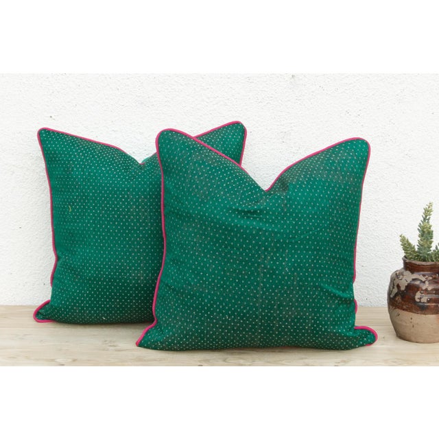 Textile Pair of Aru Dotted Ahir Handloom Pillows For Sale - Image 7 of 7