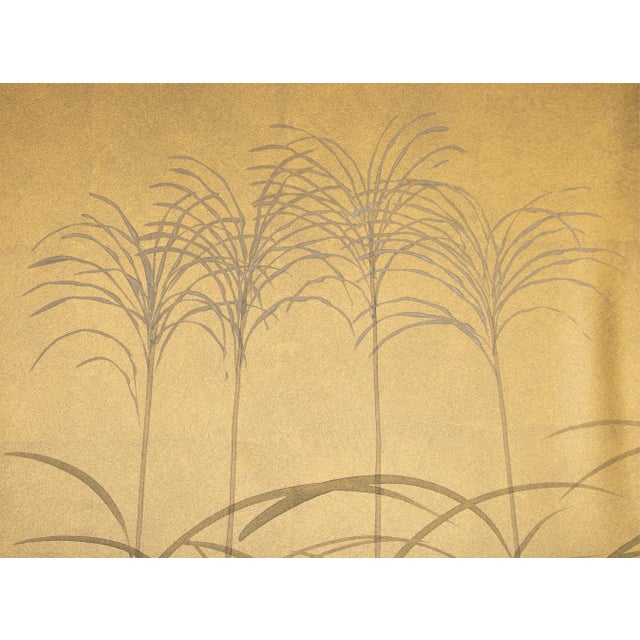 "Seven Autumn Flowers" by Essen, Late Showa Era Japanese Byobu Screen For Sale - Image 10 of 18