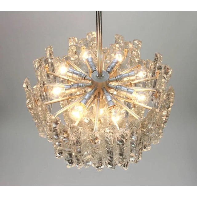 Large Murano Ice Glass Chandelier by Kalmar, Austria, 1960s For Sale - Image 4 of 9