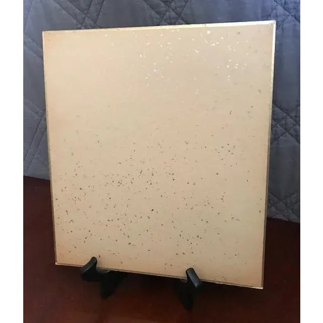 Vintage c.1950's First Edition Print on Mica Flecked Shikishi Board With Gold Trim Edging. For Sale - Image 4 of 7