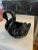 Black ceramic double swan planter. Unmarked made by Camark. Highly glazed pottery. In excellent condition. No chips or...