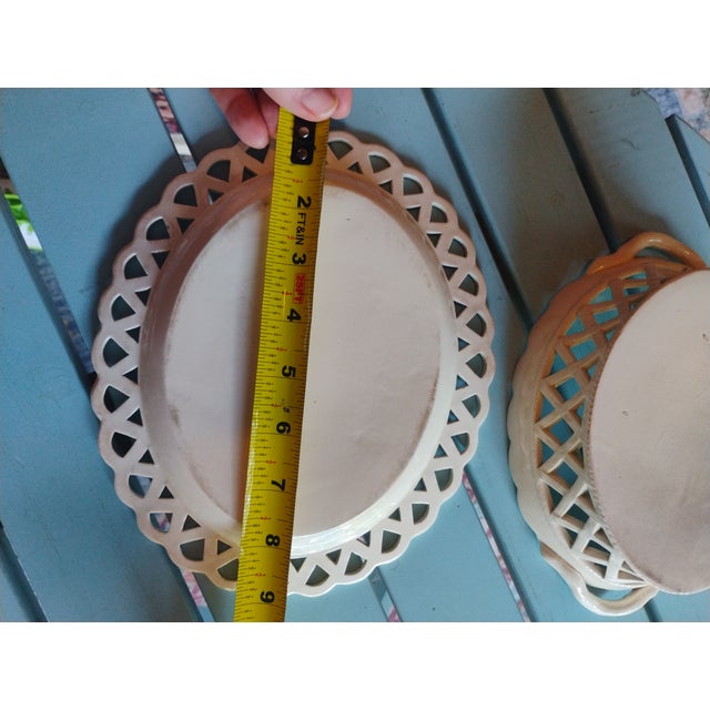 Ceramic Mid 18th Century Georgian Cream Ware Reticulated Basket With Underdish For Sale - Image 7 of 10