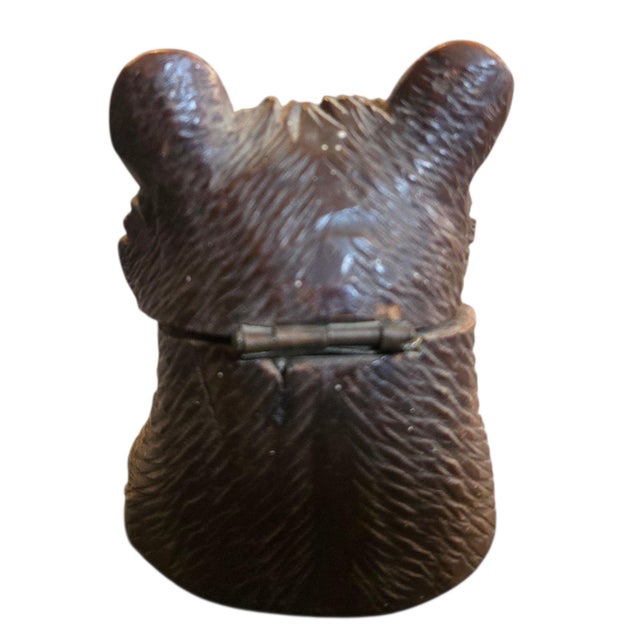 Antique Black Forest Bear Inkwell Hand Carved Wooden Carving Sculpture 2 Inch For Sale - Image 18 of 18