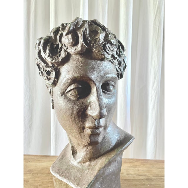 Ceramic Classical Terracotta Bust, 1960s For Sale - Image 7 of 18