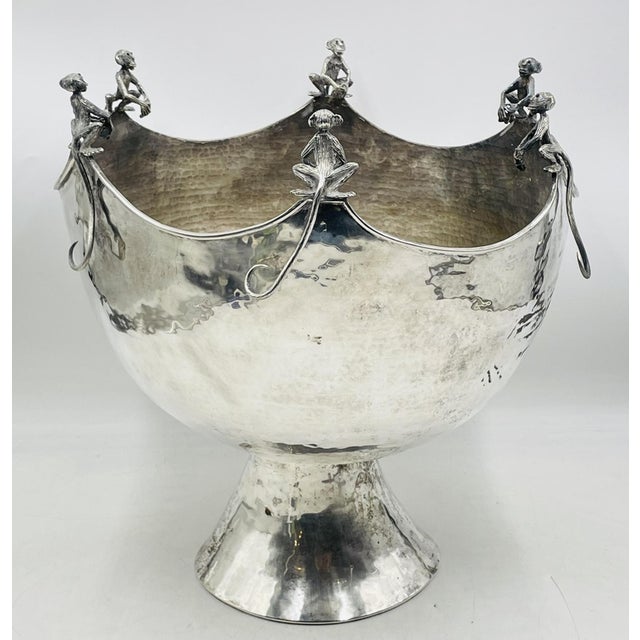 1980s 1980s Emilia Castillo, Silver-Plated "Monkey" Punch Bowl, Mexican Modernism For Sale - Image 5 of 18