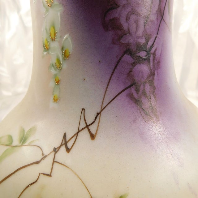 1940s Large Hand Painted and Hand Decorated Vase by Imperial Nippon For Sale - Image 10 of 12