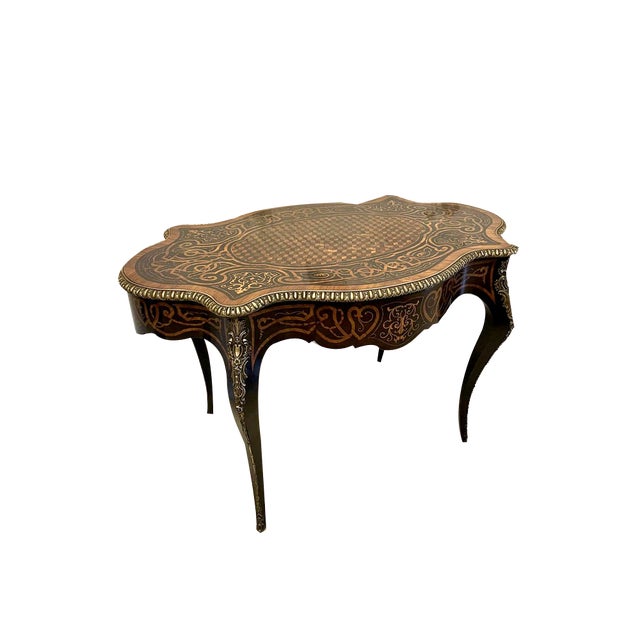 Victorian French Freestanding Marquetry and Parquetry Centre Table, 1860s For Sale