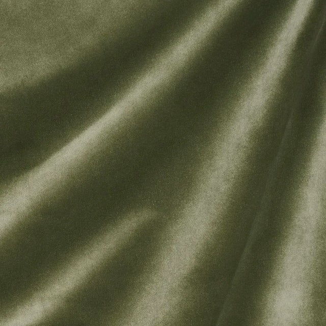 Schumacher Alistair Indoor/Outdoor Velvet Fabric In Olive For Sale