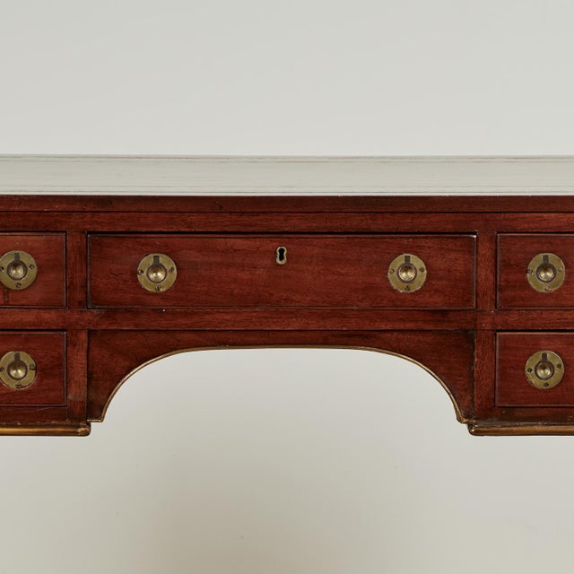 Antique English Leather Top Desk For Sale - Image 4 of 16