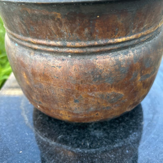 Antique Rustic Brass Planter/Cachepot Natural Patina For Sale In Chicago - Image 6 of 12