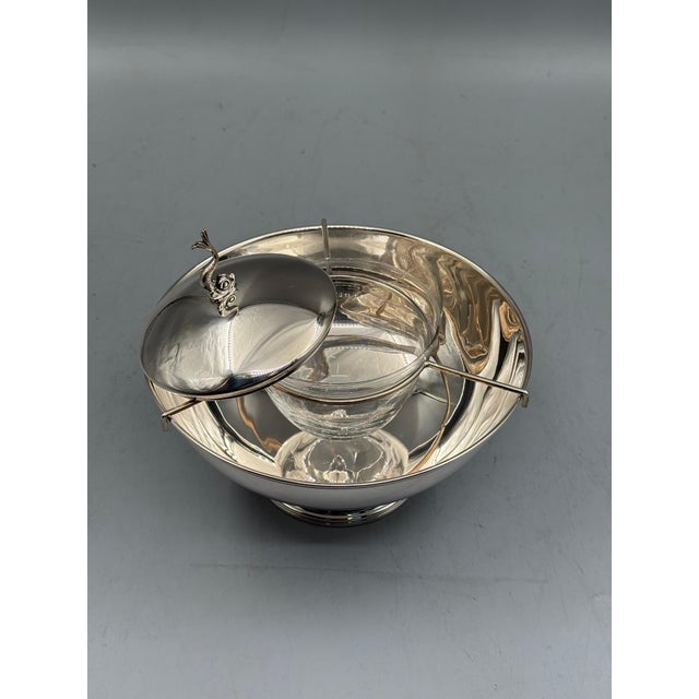 Swan Crown Caviar Server — Ottoman Silver Plated, Handcrafted, Grand Bazaar Istanbul For Sale - Image 4 of 5