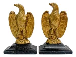 Vintage Borghese Federal Gilt Plaster Eagle Bookends