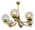 Vintage Chandelier in Brass, Aluminium and Glass, 1970s For Sale