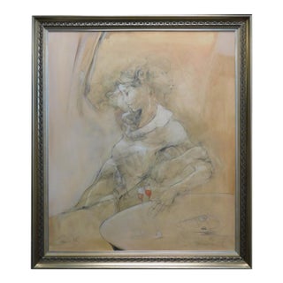 Jurgen Gorg "Zum Wohl" Acrylic on Canvas Custom Framed Hand Signed Make Offer For Sale