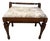 Vintage 1930s American Walnut Upholstered Entryway Bench With French Toile Linen Seat For Sale