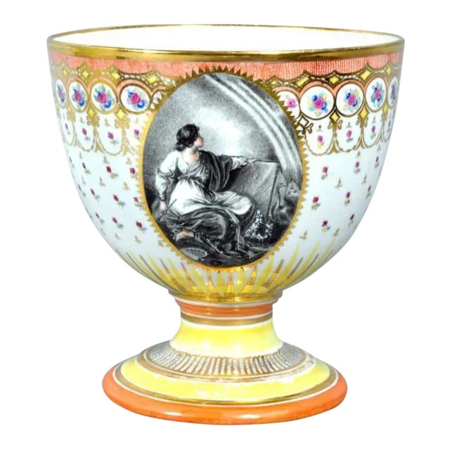 Chamberlain Worcester Porcelain Neoclassical Goblet, Humphrey Chamberlain For Sale