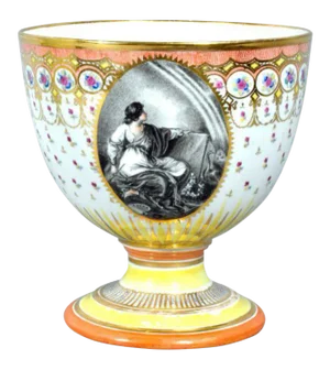 Chamberlain Worcester Porcelain Neoclassical Goblet, Humphrey Chamberlain