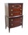 Traditional Vintage Antique Solid Mahogany Traditional Duncan Phyfe Style 34" Bow Front Chest on Chest For Sale - Image 3 of 11