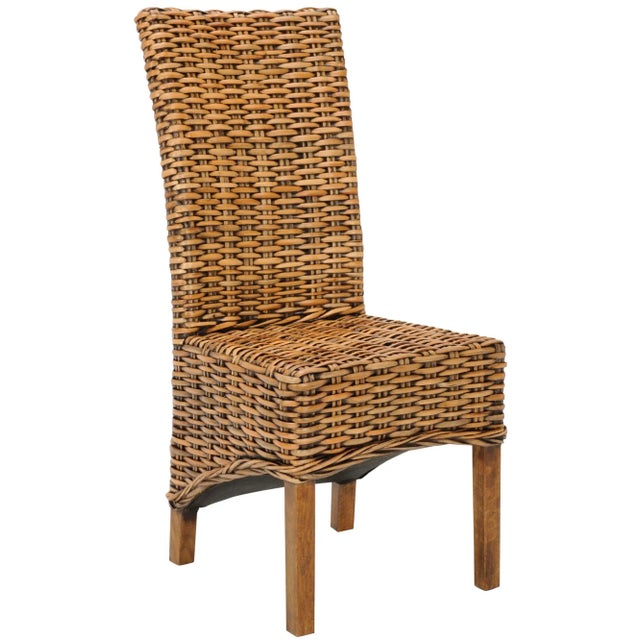 Modern Garry 18''H Rattan Side Chair in Brown - a Pair For Sale - Image 3 of 7