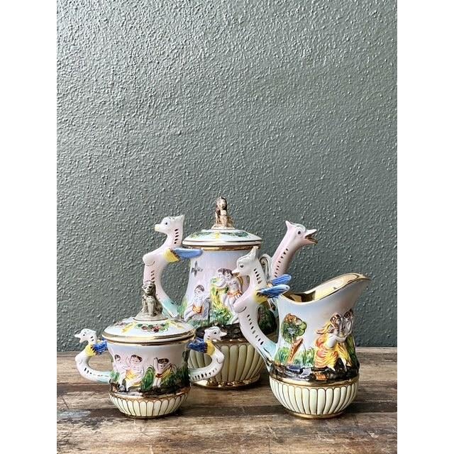 Vintage Italian Capidimonte Demitasse Tea - Set of 27 For Sale - Image 9 of 12
