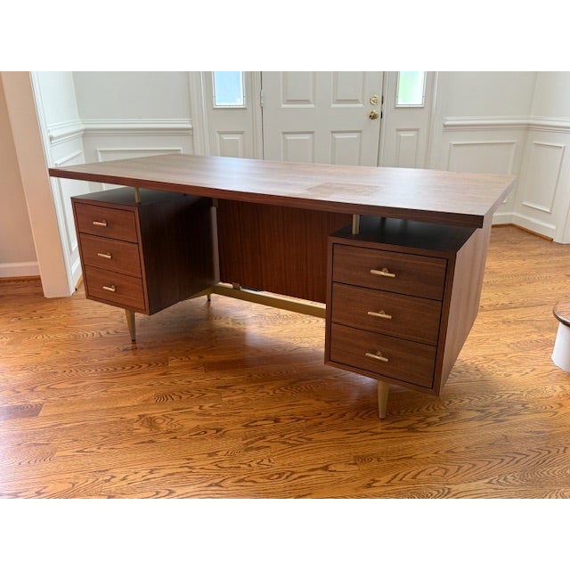 Brand new Enterprise Desk by Uttermost/Revelation. Made from mahogany solids with an American walnut veneer and a matte...