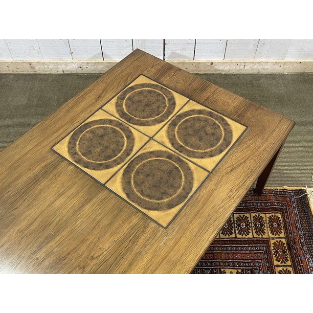 English Coffee Table in Rosewood with Tiled Top, 1970s For Sale - Image 4 of 6