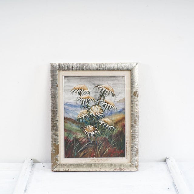 Giovanni Lovetti, Flowers on Mountain Background, 2000s, Oil on Canvas, Framed For Sale - Image 5 of 5