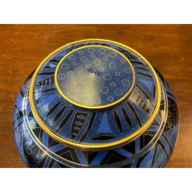 Metal 20th Century Cloisonne Vessel For Sale - Image 7 of 10